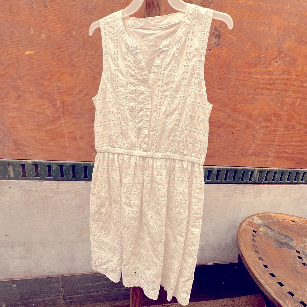 Cherokee Eyelet Lace white cotton dress size 10/12